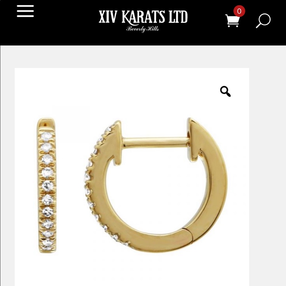 XIV Karats Gold 10mm Hoops - 0.05cts